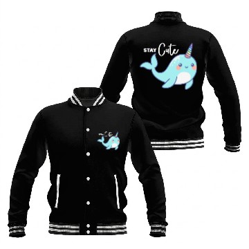Discover Stay Cute, Narwhal Baseball Jackets