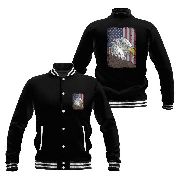 Discover Bald Eagle - American Flag - Patriotic Baseball Jackets