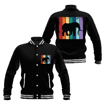 Discover Elephant Silhouette Baseball Jackets