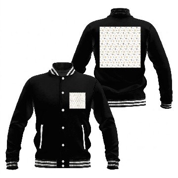 Discover Modern Snowflakes Pattern White Gold Baseball Jackets
