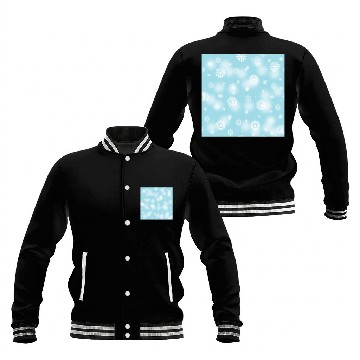Discover Abstract Blue Snowflakes Pattern Baseball Jackets
