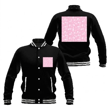 Discover Pink Snowflakes Pattern Baseball Jackets