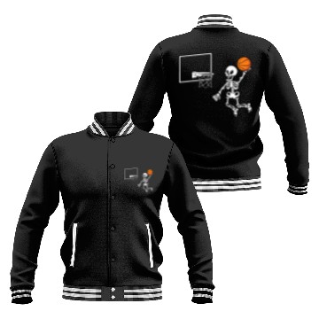Discover Basketball Skeleton Halloween Bones Trick Or Treat Baseball Jackets