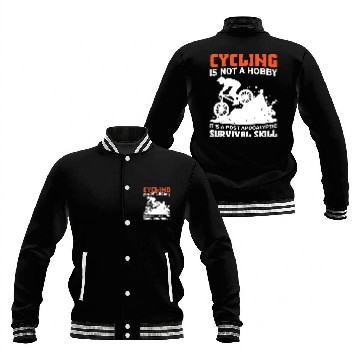 Discover Cycling A Survival Skill Baseball Jackets