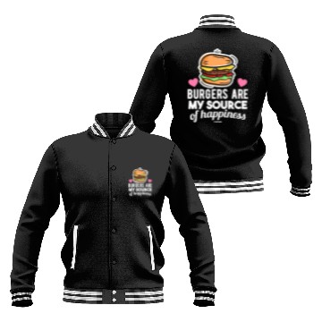 Discover unhealthy delicious fast food burger Baseball Jackets