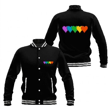 Discover Rainbow pride hearts Baseball Jackets