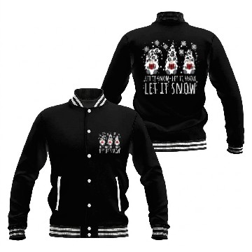 Discover LET IT SNOW Winter Gnome Leopard Buffalo Plaid Baseball Jackets