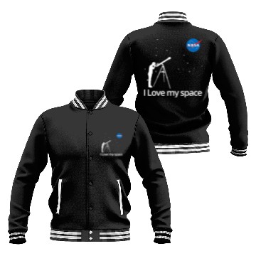 Discover NASA I Love My Space Telescope Galaxy Baseball Jackets
