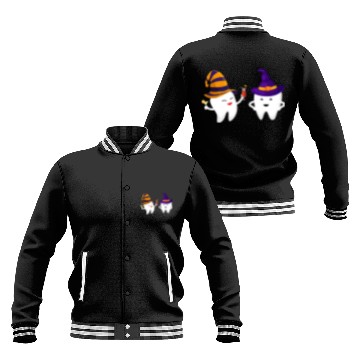 Discover Halloween Scary Dentist Funny Trick or Treat Teeth Baseball Jackets
