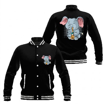 Discover Elephant Bubble Tea Zookeeper Gift Baseball Jackets