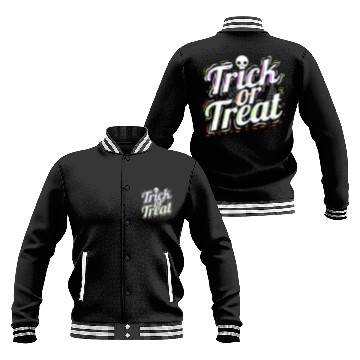 Discover Trick Or Treat Spiderweb Halloween Baseball Jackets