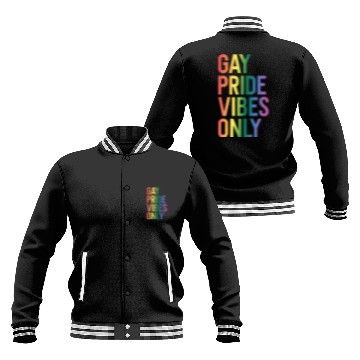 Discover Gay Pride Vibes Only LGBT Community Rainbow Pride Baseball Jackets