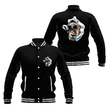 Discover Pug King Smoker Gift Baseball Jackets