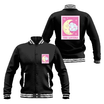Discover Coquette Aesthetic Pink Tarot Card The Lovers Baseball Jackets