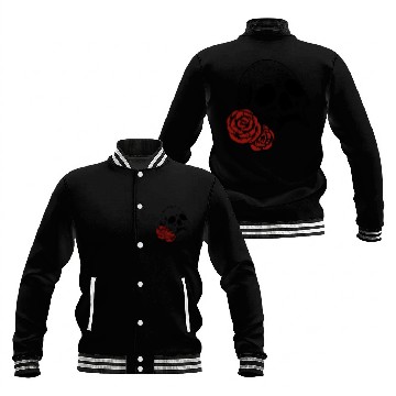 Discover Skull with red Roses | Skull | Bones | Halloween Baseball Jackets
