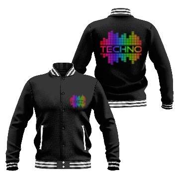 Discover Techno Music Rainbow Spectrum Hard Dark Acid Baseball Jackets