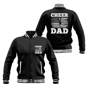 Discover Cheer Dad American Flag Vintage Funny Cheerleader Baseball Jackets