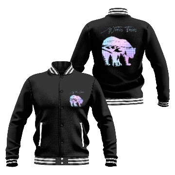 Discover Winter stories Bear Trees Pastel Rainbow Baseball Jackets