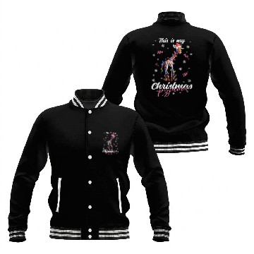 Discover Winter Christmas Pyjama Giraffe Baseball Jackets