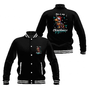 Discover Winter Christmas Pyjama Dachshund Baseball Jackets