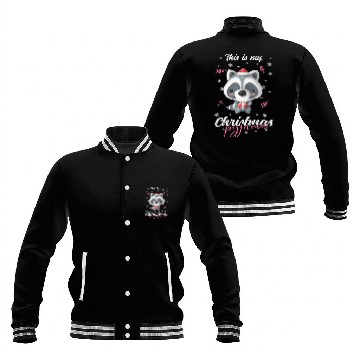 Discover Winter Christmas Pyjama Raccoon Baseball Jackets