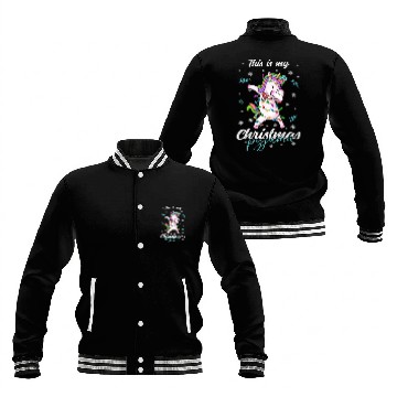 Discover Winter Christmas Pyjama Unicorn Baseball Jackets