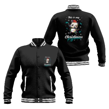 Discover Winter Christmas Pyjama Panda Baseball Jackets