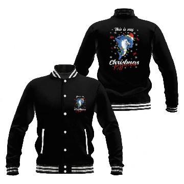 Discover Winter Christmas Pyjama Shark Baseball Jackets
