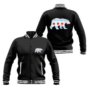 Discover City Of Chicago Flag Bear Lover Classic Baseball Jackets