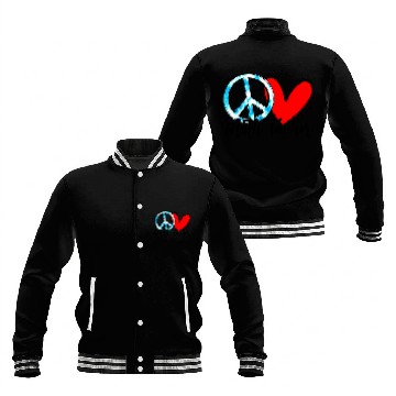 Discover Peace Love Math Teacher Funny Back To School Baseball Jackets