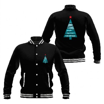 Discover Minimalist Teal Blue Christmas Pine Baseball Jackets