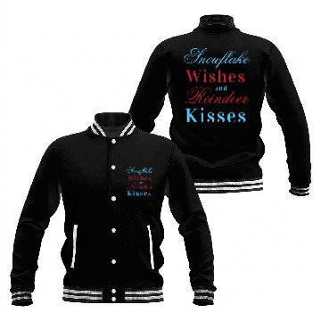 Discover winter kisses snowflake wishes Baseball Jackets