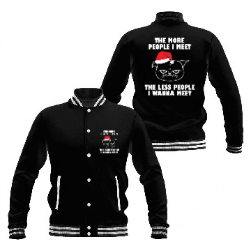 Discover I hate People funny cat christmas gift idea Baseball Jackets
