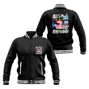 Discover It's My 2 Birthday Snowman Holiday Donut Winter Baseball Jackets