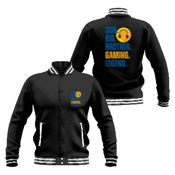 Discover SON BROTHER GAMING LEGEND for gamer textured text Baseball Jackets