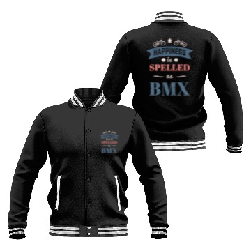 Discover Happiness satisfaction BMX bike adrenaline Baseball Jackets