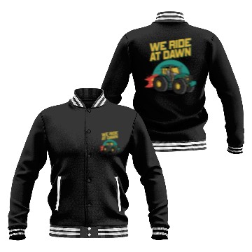 Discover We Ride At Dawn Dad Lawn Mower Make Laugh Day Yard Baseball Jackets