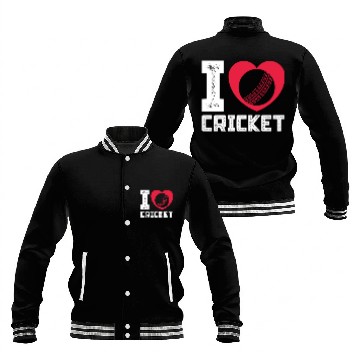 Discover I Love Heart Cricket Baseball Jackets