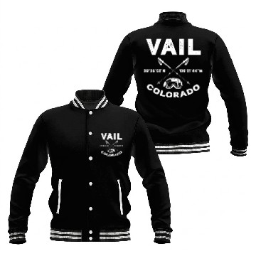 Discover Vail Colorado, Skiing Baseball Jackets