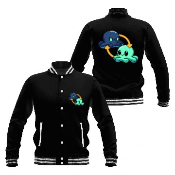 Discover Reversible Octopus Emotional Switch Leisure Baseball Jackets