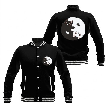 Discover ying yang cat Baseball Jackets