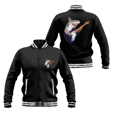 Discover Shark jamming on an electric guitar Baseball Jackets