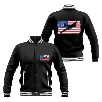 Discover B-17 Flying Fortress Airplane American Flag WW2 Baseball Jackets