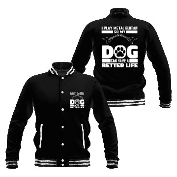 Discover Metal Guitar Dog Baseball Jackets