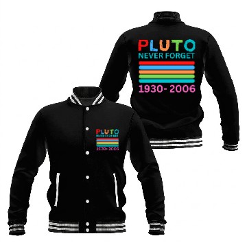 Discover Pluto Never Forget Retro Space Science Pluto Baseball Jackets