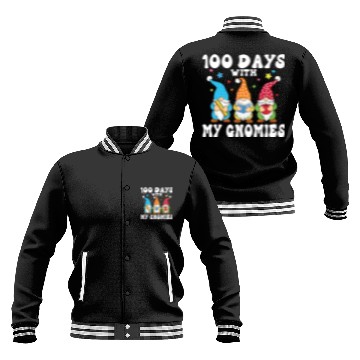 Discover 100 Days With My Gnomies School Gift For Teacher Baseball Jackets
