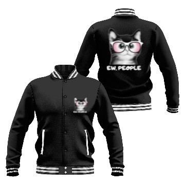 Discover EW PEOPLE, Funny Cat Wearing Pink Sunglasses Baseball Jackets
