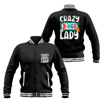 Discover Crazy Bingo Lady Bingo Player Casino Lottery Baseball Jackets