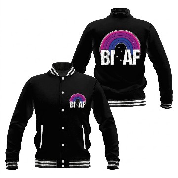 Discover Bi AF Bisexual Pride Flag Rainbow Baseball Jackets