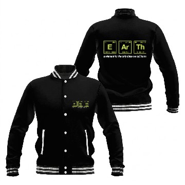 Discover EARTH - written in elements of the periodic table Baseball Jackets